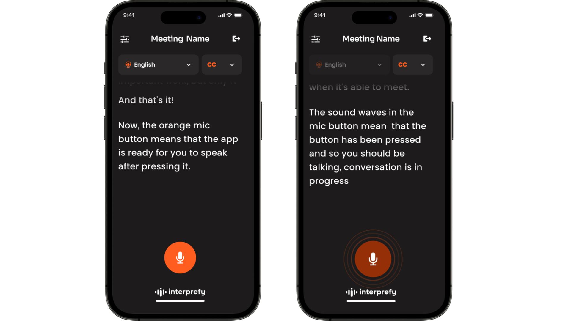 Interprefy Now Speak button mock-up  (1)